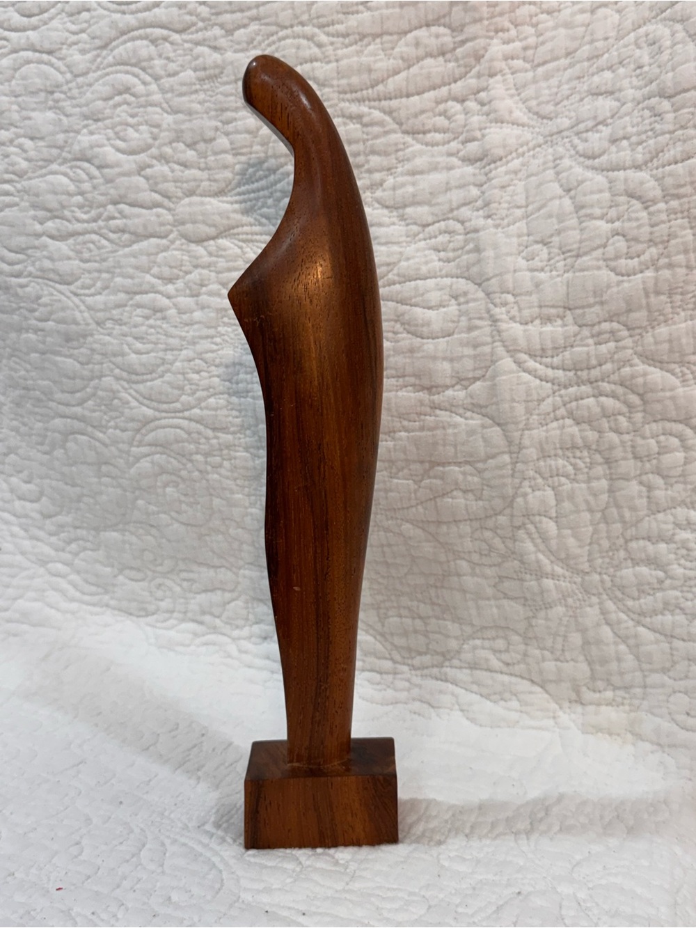 Vintage Mid Century Modern Abstract Carved Wood Madonna Virgin Mary Sculpture 13